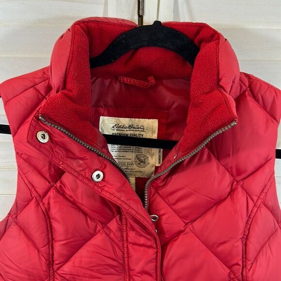Eddie Bauer 700 Fill Power Goose Down Red Quilted Vest Small - Picture 2 of 14